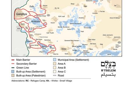 The wall around Qualqiliya, phase 1