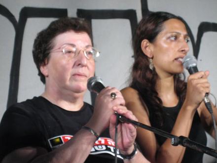 Former Meretz MK Naomi Hazan with Ta'ayush activist Huloud Bardawy