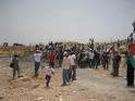 Demonstrators arguing with policemen