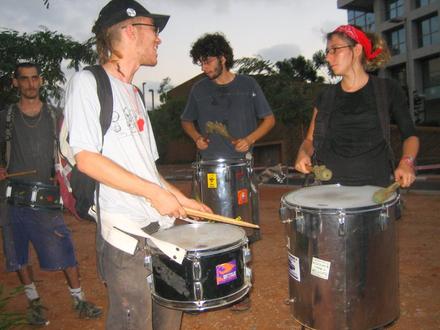 The drummers who headed the march