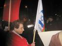 Veteran demonstrator with the two-state flag