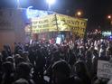 Thousands of demonstrators stream through Jaffa’s Yephet Street