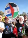 Gush Shalom activists on the march to the fence